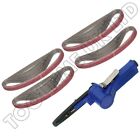 Pro 10mm Air Belt Sander Finger File Tool + 20pc 330mm Sanding Buffing Belts