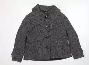 Autonomy Womens Black Geometric Jacket Size 16 Button - Picture 1 of 12