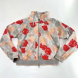 Adidas Stella McCartney Girls Small Barricade Jacket Gray Red Floral Windbreaker - Picture 1 of 6