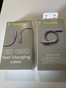 (2x) 3ft Heyday Fast Charging Cable USB-C To USB-C High Durability - Picture 1 of 3
