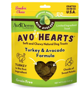 AvoDerm Natural AvoHearts Dog Treats, Avacado Turkey & Potatoe 5 oz, Grain Free