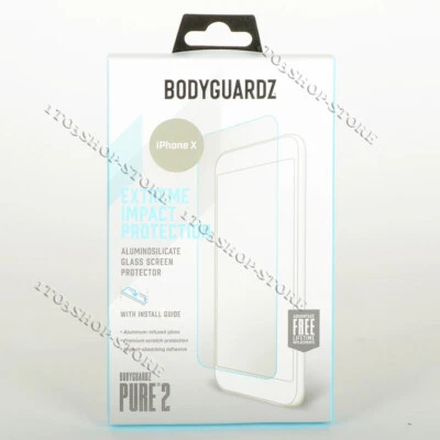 BodyGuardz Pure 2 iPhone X & iPhone Xs Clear ScreenGuardz Glass Screen Protector - Image 1 of 3