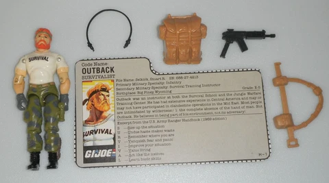 1987 GI Joe Outback v1 Figure & Flashlight with File Card *100% Complete READ* Cover