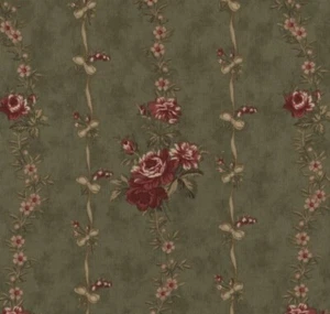 BTHY 18x43 Folk Art Christmas III Rose Stripe Moda Fabrics OOP Robyn Pandolph - Picture 1 of 4