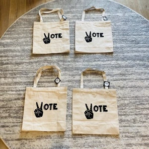 Lot of 4! Moonlight Makers "Vote" Canvas All-Purpose Tote Bags - Brand New! - Picture 1 of 8