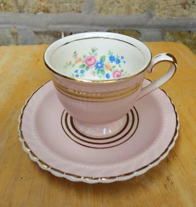 STEUBENVILLE MONTICELLO floreale ROSA piedi Demitasse tazza piattino Kupper Set USA - Foto 1 di 9