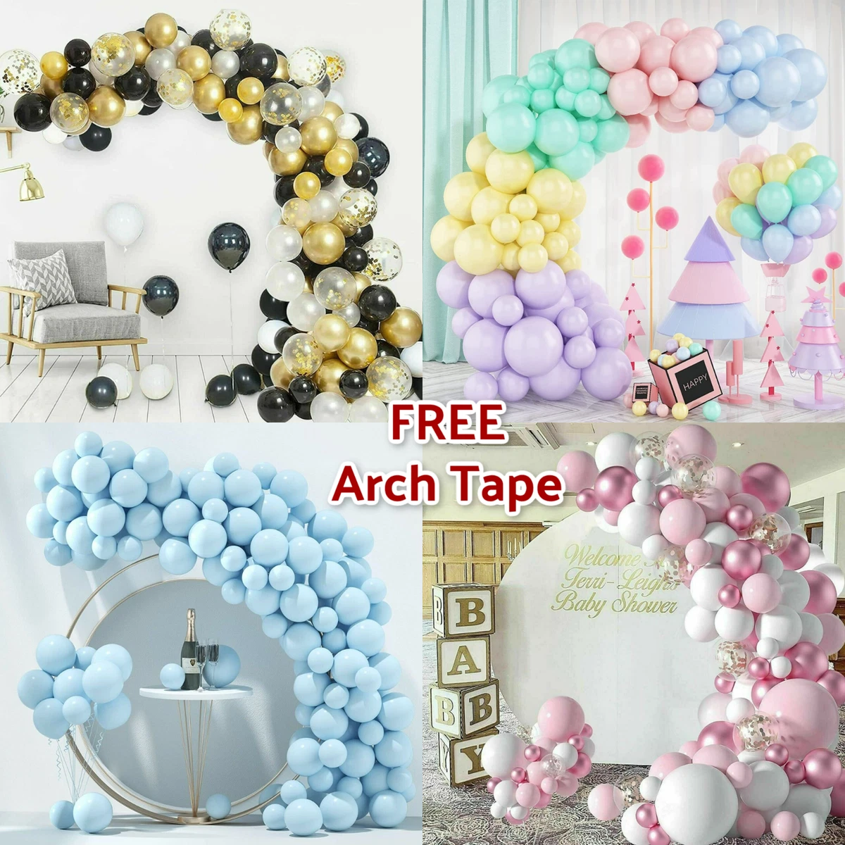SANERYI Pearl Rainbow Balloon Arch Kit | Iridescent Disco Birthday Party Decorations With Backdrop & Tablecloth