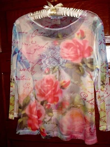 Blusa de verano para mujer VINTAGE forrada floral talla M - Imagen 1 de 3