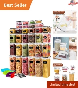 68 PCS Airtight Food Storage Containers - BPA Free - Labels Marker Spoon Set - Picture 1 of 8