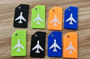 2 x  Pack Pvc Silicone  Luggage Tags Holiday Suitcase Labels Travel Bag ID Tag u - Picture 1 of 24