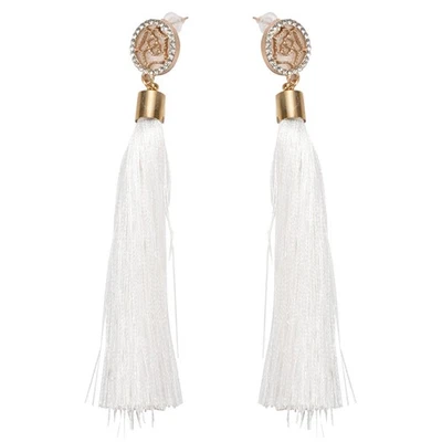 Women Long Earrings Hanging Bohemian  Tassel Earring Ethnic White J9Q14845 - Image 1 of 4