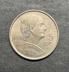 MONEDA ESCASA MÉXICO 1950 5 CENTAVOS VINTAGE UN AÑO TIPO KM 425 - Imagen 1 de 3