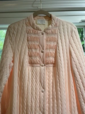Bata acolchada vintage Gossard Artemis melocotón, plumero talla L, estilo 854, usada en excelente estado Foto 1 de 4