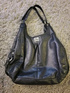 Bolso Bandolera COACH Cuero Negro Logo Madison Legacy Forro Púrpura - Imagen 1 de 18