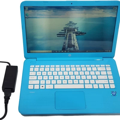 HP Stream Laptop 14-ax010wm Intel Cel N3060 4GB RAM 32GB eMMC Win 10 Pro + AC - Image 1 of 4