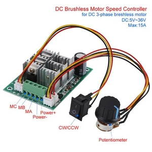 ✅Brushless Motor Speed Controller CW CCW Reversible DC 5V-36V 15A 3-Phase UK! - Picture 1 of 12