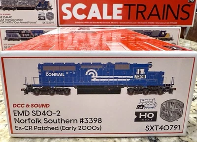 ScaleTrains Rivet Counter HO EMD SD40-2 Conrail #3398 DCC/Sound/NIB - Image 1 of 3