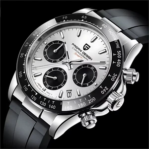 Pagani Design PD-1664 Steel Daytona Silver Dial Quartz Watch - Brand New - UK - Picture 1 of 11