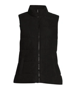 Time and Tru Women's Quilted Corduroy Vest Black Medium NEW - Picture 1 of 6