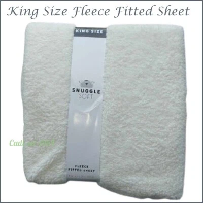 Snuggle Soft Fleece King Size Fitted Sheet NEW IVORY 152cm x 200cm x 25cm - Image 1 of 4