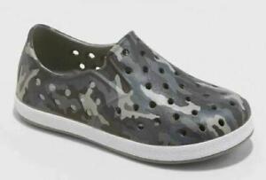 NEW NWT Toddler Boys Sz 7 Green Camo Slip On Water Shoes CAT & JACK