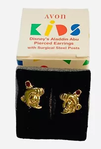 Vintage 1993 Avon Disney Aladdin Abu monkey pierced earrings never worn - Picture 1 of 4