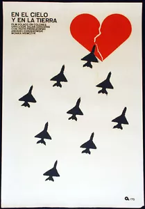1975 Póster original de la película cubana ""Cielo y Tierra"" Polonia Julian Dziedzina película de arte - Imagen 1 de 6