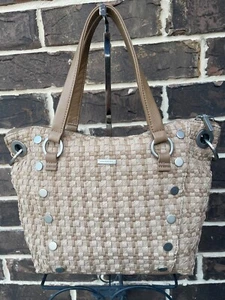 NWT $675 Hammitt Daniel Carpenters Weave Leather Medium Satchel Crossbody beige - Picture 1 of 9
