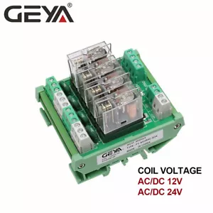 GEYA Omron Relay Module for PLC 4 Channel 12V 24V AC/DC 1NO1NC Pluggale Relay - Picture 1 of 9