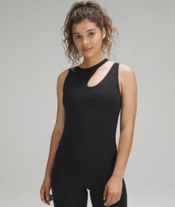 Lululemon Shoulder Cut Out Yoga Tank Size 6 Black BLK NWT SOLD OUT AUTH - Picture 1 of 1