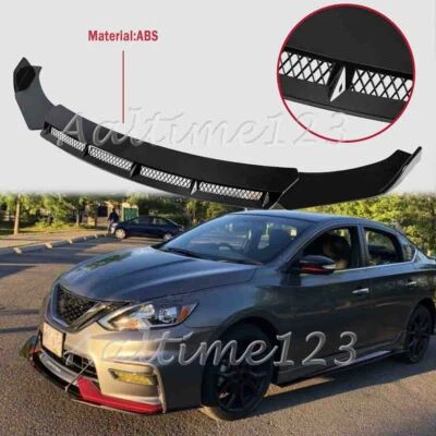 For Nissan Maxima 2008-2023 Gloss Front Bumper Lip Spoiler Splitter Body Kit Foto 1 de 4