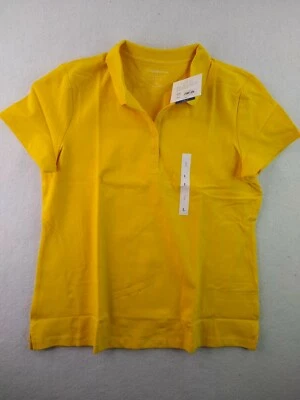 Croft & Barrow - Solid Short Sleeve Classic Polo Shirt - Women - Large - Yellow - Image 1 of 4