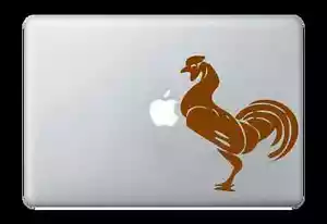 Pellicola adesiva decalcomania gallo per veicolo portatile Apple Mac Book Air/Pro Dell - Foto 1 di 2