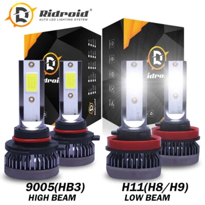 4x 9005+H11 LED Headlight Combo High Low Beam Bulbs Kit Super White Bright Lamps - Image 1 of 4