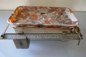Dachbodenfund - Alte Küchenwaage bis 10kg mit bunter Bakelit-Schale - Bild 1 von 10