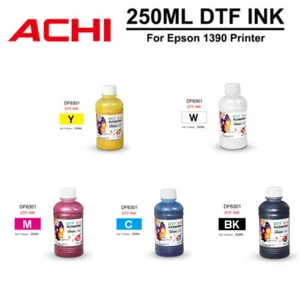 5 X 250ML DTF INK SET CYMKW For ACHI A3 A4 DTF 1390/L1800 Printer Colorful US - Picture 1 of 14
