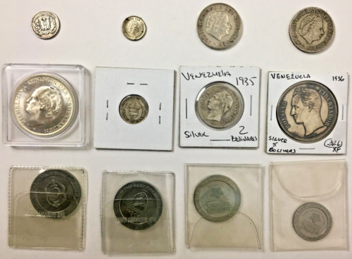 (12 lot) *World Coins* and tokens "South America / Caribbean Silver Collection"