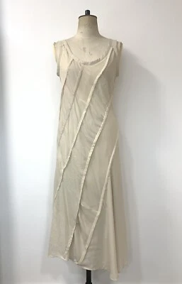 Acne studios Bias- Cut Patchwork Dress Beige Sz EU 40 - Image 1 of 4