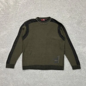 Vintage Y2K Burnside Reverse Seam Knit Sweater Mens Large Green Skater Punk - Picture 1 of 10