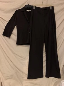 💥Two piece Knit Trouser set by Necessary Objects, 3/4 Sleeves Chocolate Purple - Picture 1 of 18