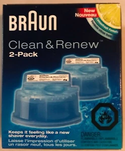 Genuine Braun ~ Clean & Renew ~ 2 Pack ~ New Lemonfresh ~ Brand New ~ Sealed - Picture 1 of 6