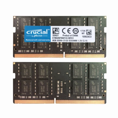 Crucial 8GB 2Rx8 PC4-2133P DDR4 17000Mhz 260Pin SODIMM Laptop Memory Non Ecc - Image 1 of 4