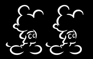 Outline Drawing Mickey Mouse Two White Vinyl Decals Car Window Laptop Notebook - Foto 1 di 2