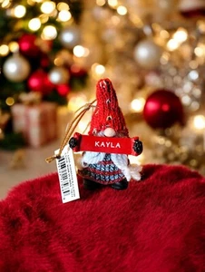 Ganz Hallmark Resin Gnome Dwarf Christmas Ornament 3" Personalized Name KAYLA - Picture 1 of 2
