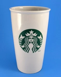 2014 STARBUCKS LOGO White 12 Ounce Ceramic Travel Tumbler Mug - NO LID - Bild 1 von 6