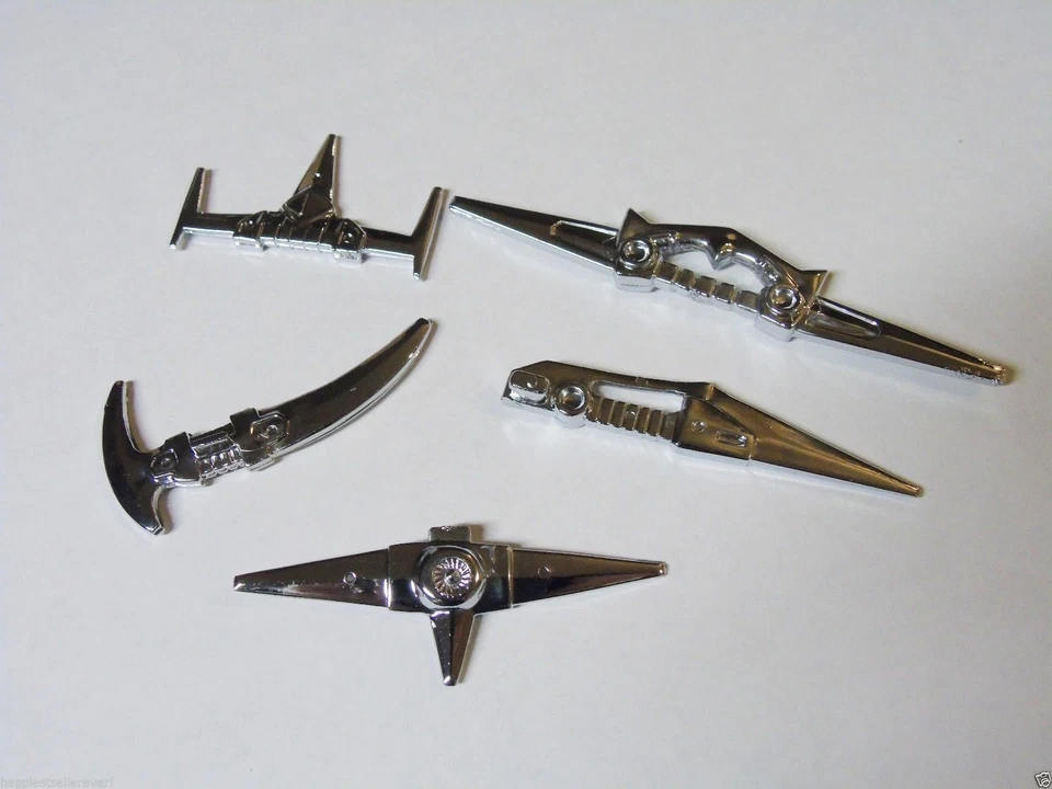 Original 1981 Voltron GB36 Yellow Blue Red Green Black Lion Sword Weapon Set - Image 1 of 3