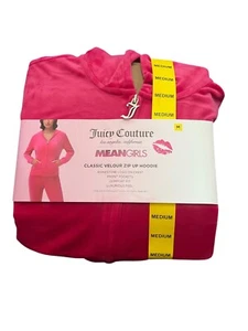 DAMEN Größe Medium JUICY COUTURE LA MEAN MÄDCHEN VELOURS KAPUZENJACKE MIT DURCHGEHENDEM REISSVERSCHLUSS - Bild 1 von 8