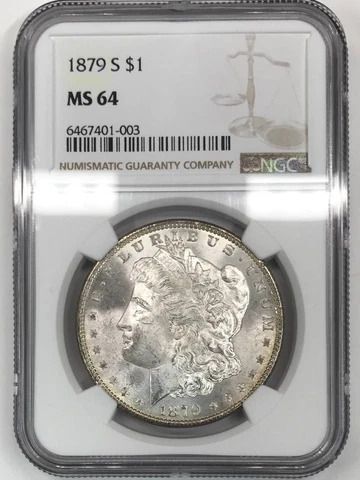 1879 S Morgan Silver Dollar NGC MS-64 Cover