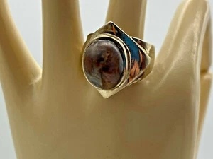 925 Sterling Silver Vintage Ring Smoky Quartz Stone Size L1/2 9.61g - Picture 1 of 12