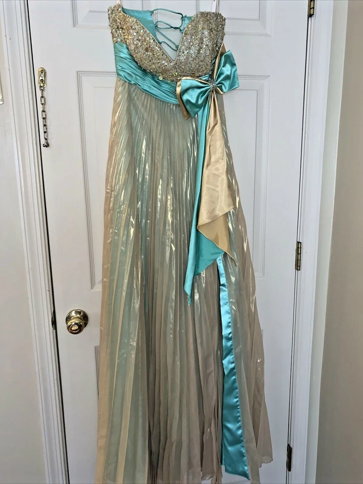 PARTY TIME Vestido de Baile con Cuentas Vestido de Noche Baile de graduación Elegante Pesado Sexy Dividido 10❤️tb46 Foto 1 de 4